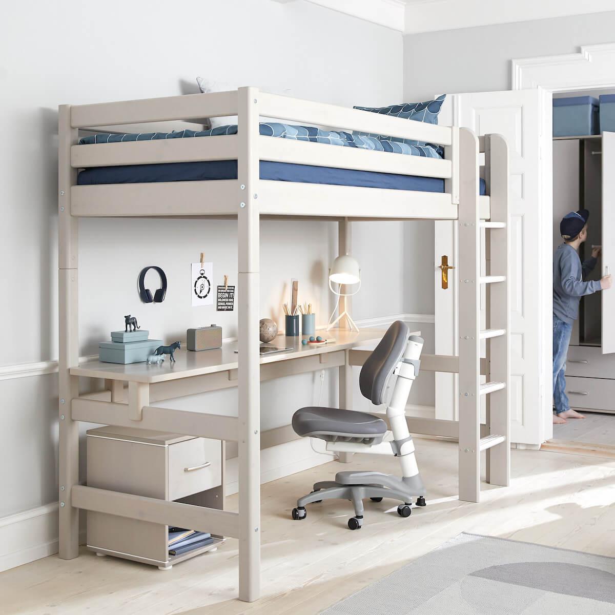 Bureau lit mezzanine 200cm CLASSIC Flexa grey washed 