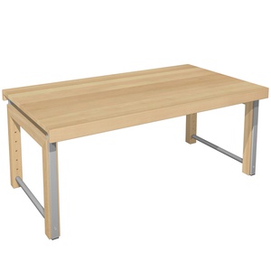 Bureau ZIGGY de Breuyn hêtre massif finition naturelle- métal gris
