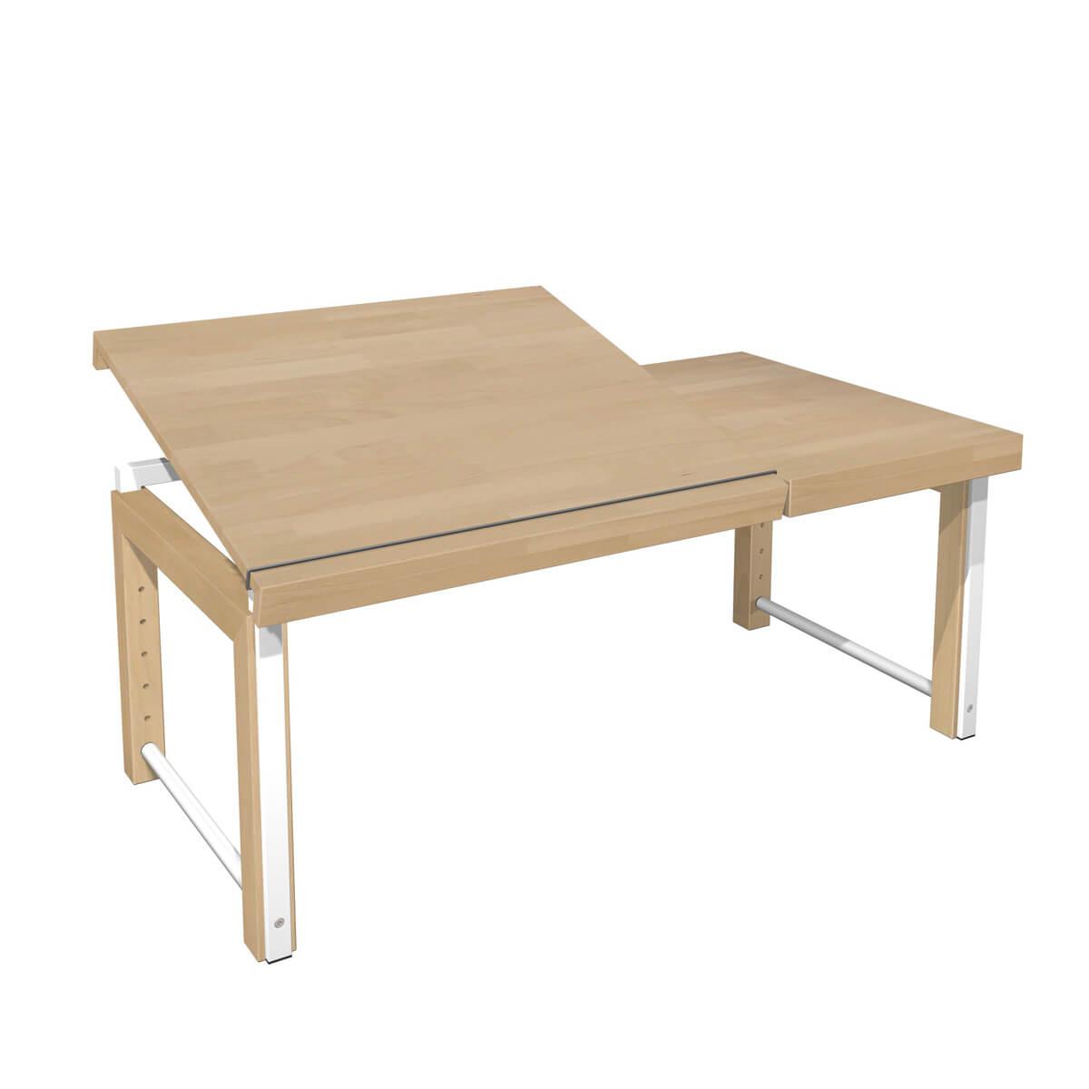 Bureau ZIGGY De Breuyn Structure métal blanc - Pieds et plateau en hêtre massif huilé