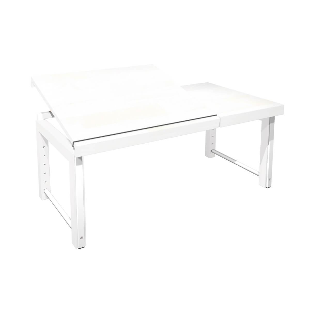 Bureau ZIGGY De Breuyn structure métal blanc-pieds hêtre blanc-plateau hêtre blanc