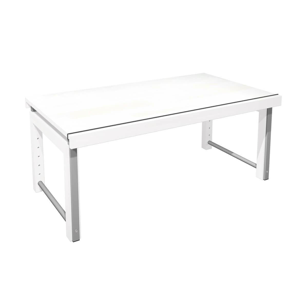 Bureau ZIGGY De Breuyn structure métal gris-pieds hêtre blanc-plateau blanc