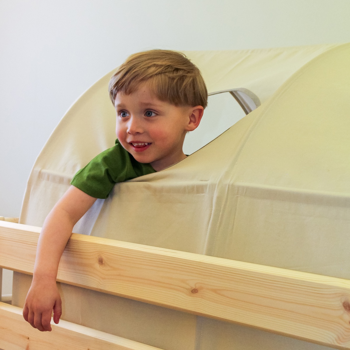 Cabane tunnel 90cm avec fenêtre Dawn Flexa warm gray