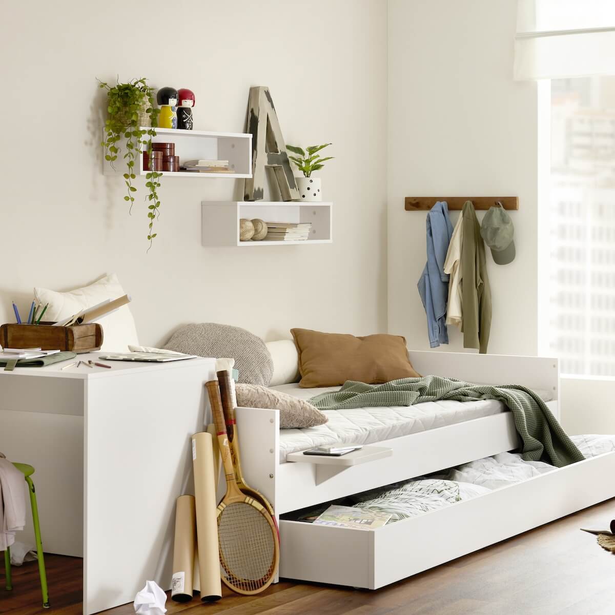 Cabin bed 120x200cm 203,2x125,7x55,7cm LOVELY ALIV Yuny by Paidi off-white