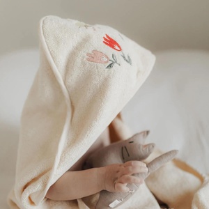 Cape de bain 85x85cm PETAL embroidered Terry Dear April harmony
