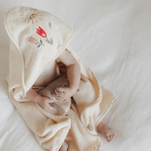 Cape de bain 85x85cm PETAL embroidered Terry Dear April harmony