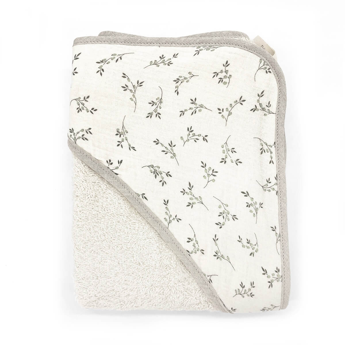 Cape de bain Babyshower olive bloom