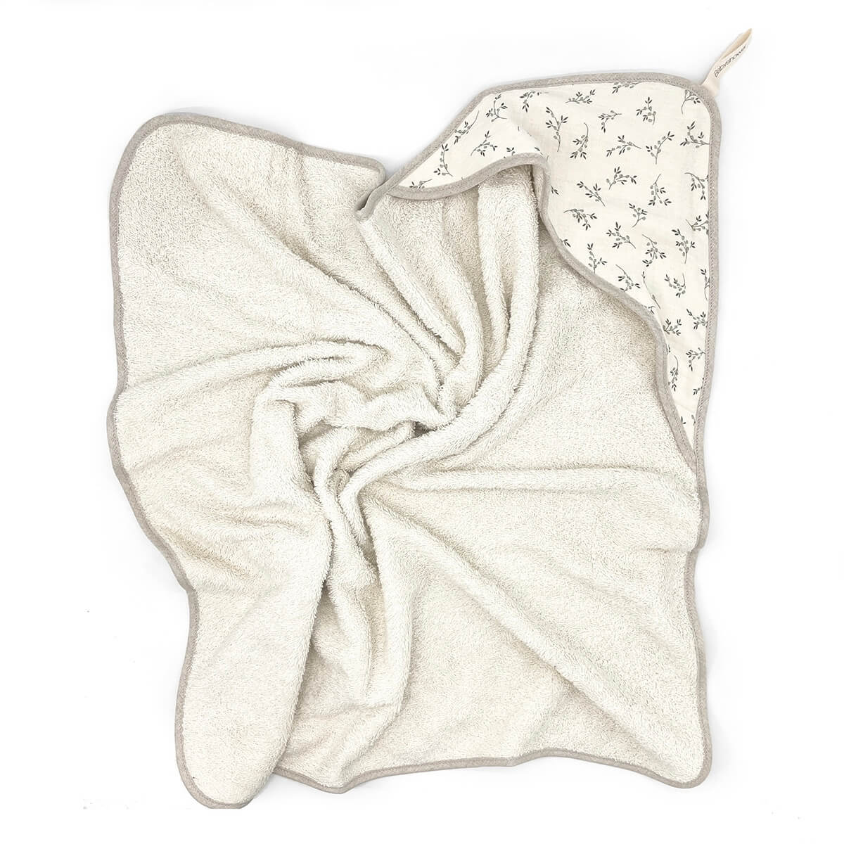 Cape de bain Babyshower olive bloom