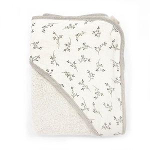 Cape de bain Babyshower olive bloom