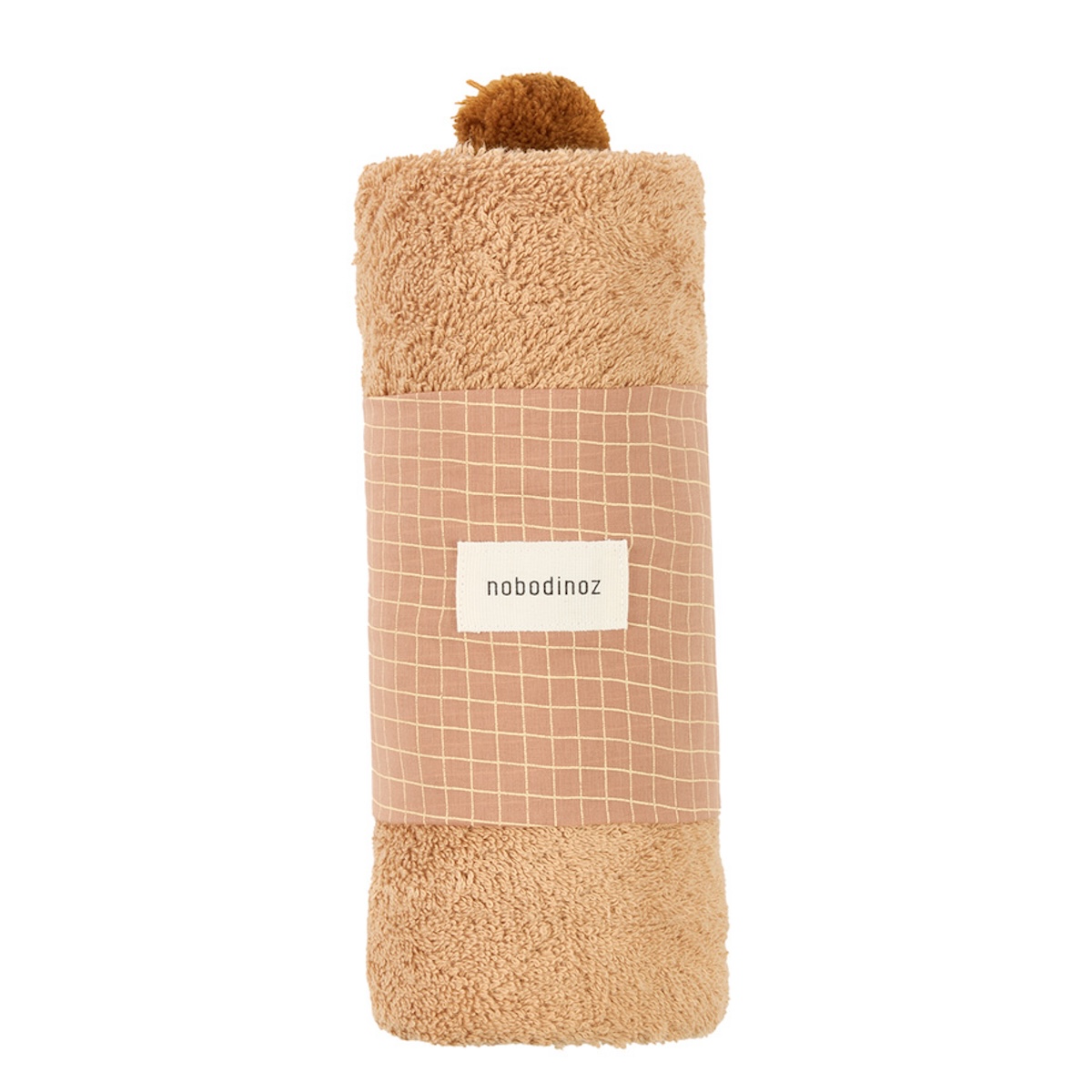 Cape de bain bébé 73x73cm SO CUTE Nobodinoz camel