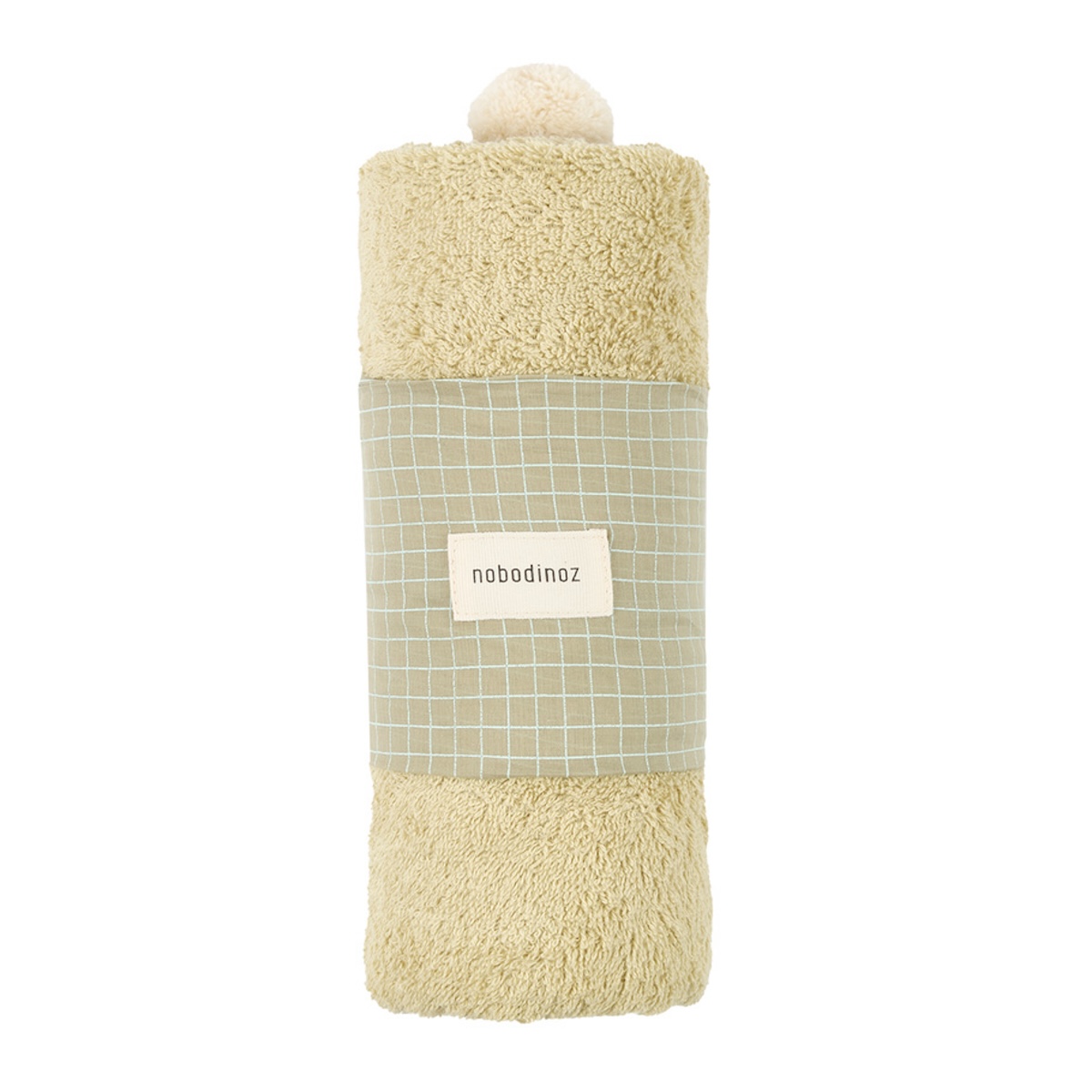 Cape de bain bébé 73x73cm SO CUTE Nobodinoz green tea
