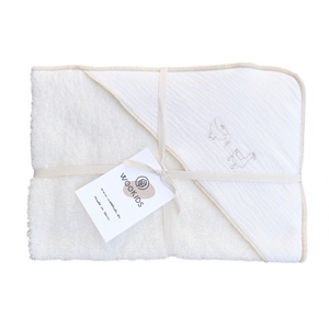 Cape de bain DUCKS brodée beige 70x70cm