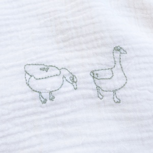 Cape de bain DUCKS brodée bleu 70x70cm