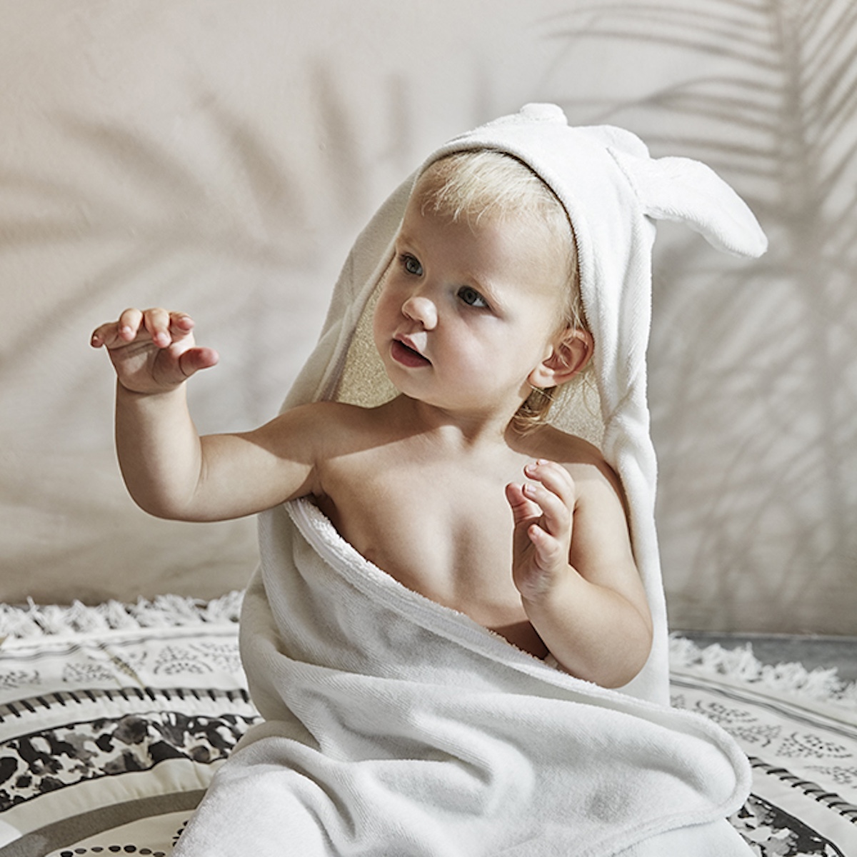 Cape de bain Elodie Vanilla White Bunny