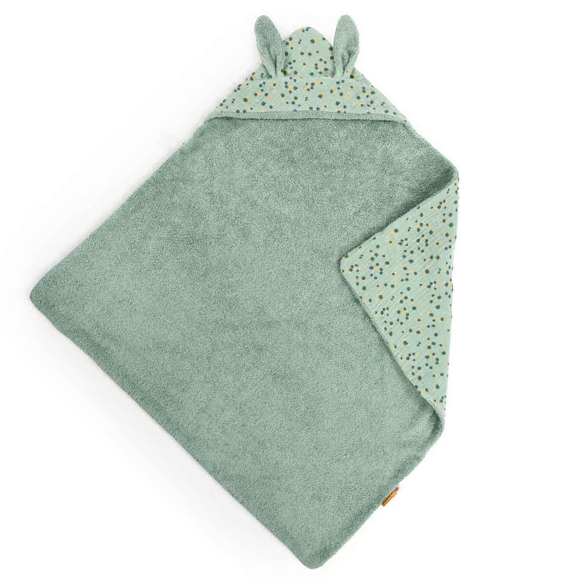 Cape de bain TROIS PETITS LAPINS Moulin Roty sauge