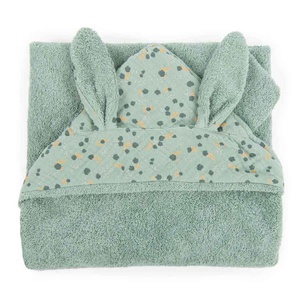 Cape de bain TROIS PETITS LAPINS Moulin Roty sauge
