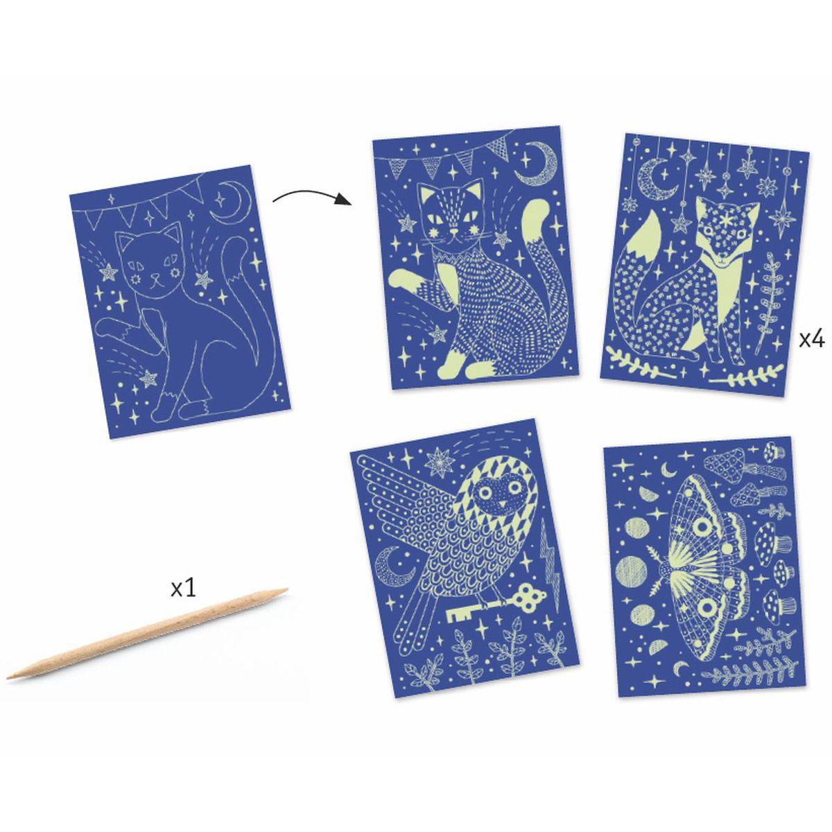 Cartes à gratter  DANS LA NUIT Djeco