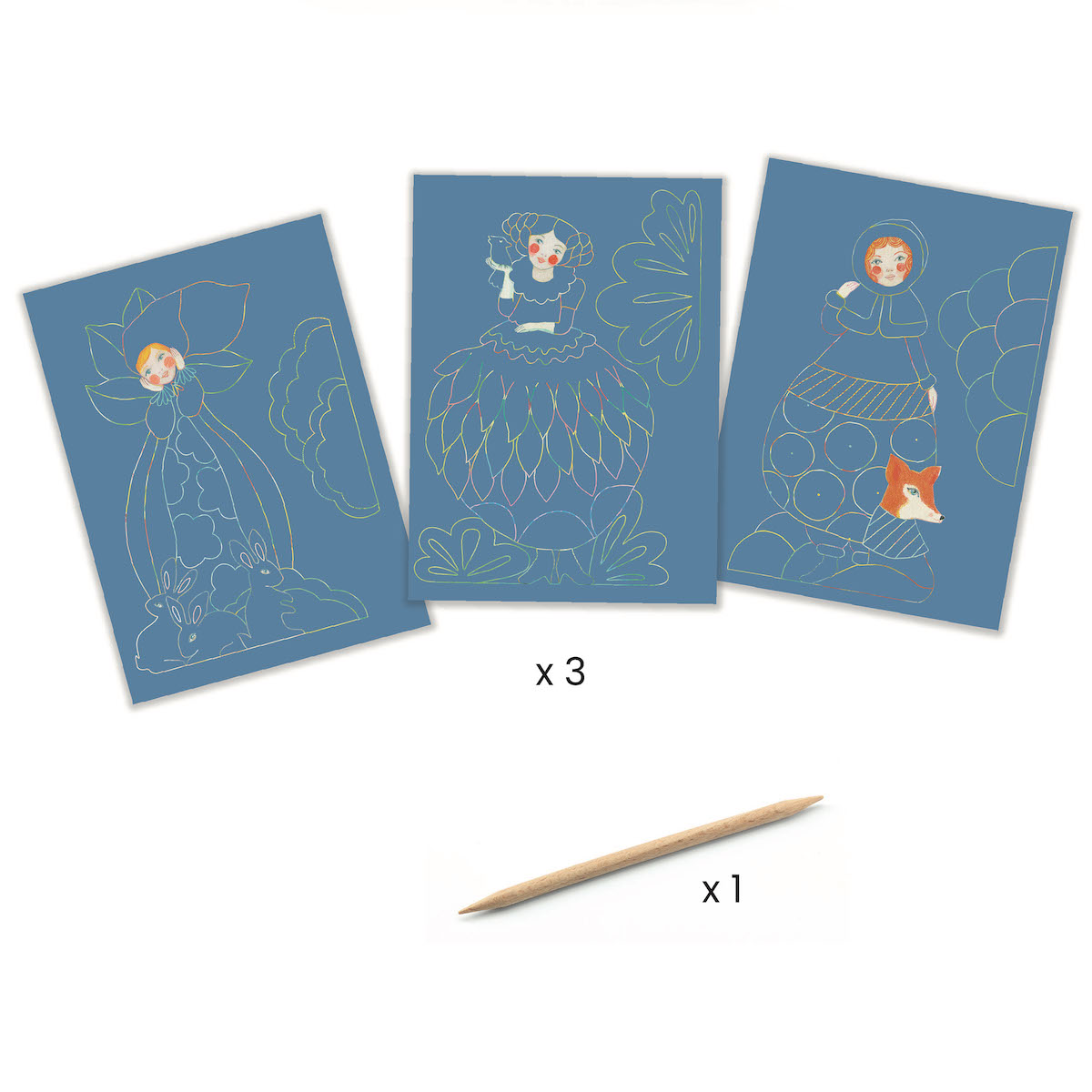 Cartes à gratter Jolies robes LES PETITS CADEAUX Djeco