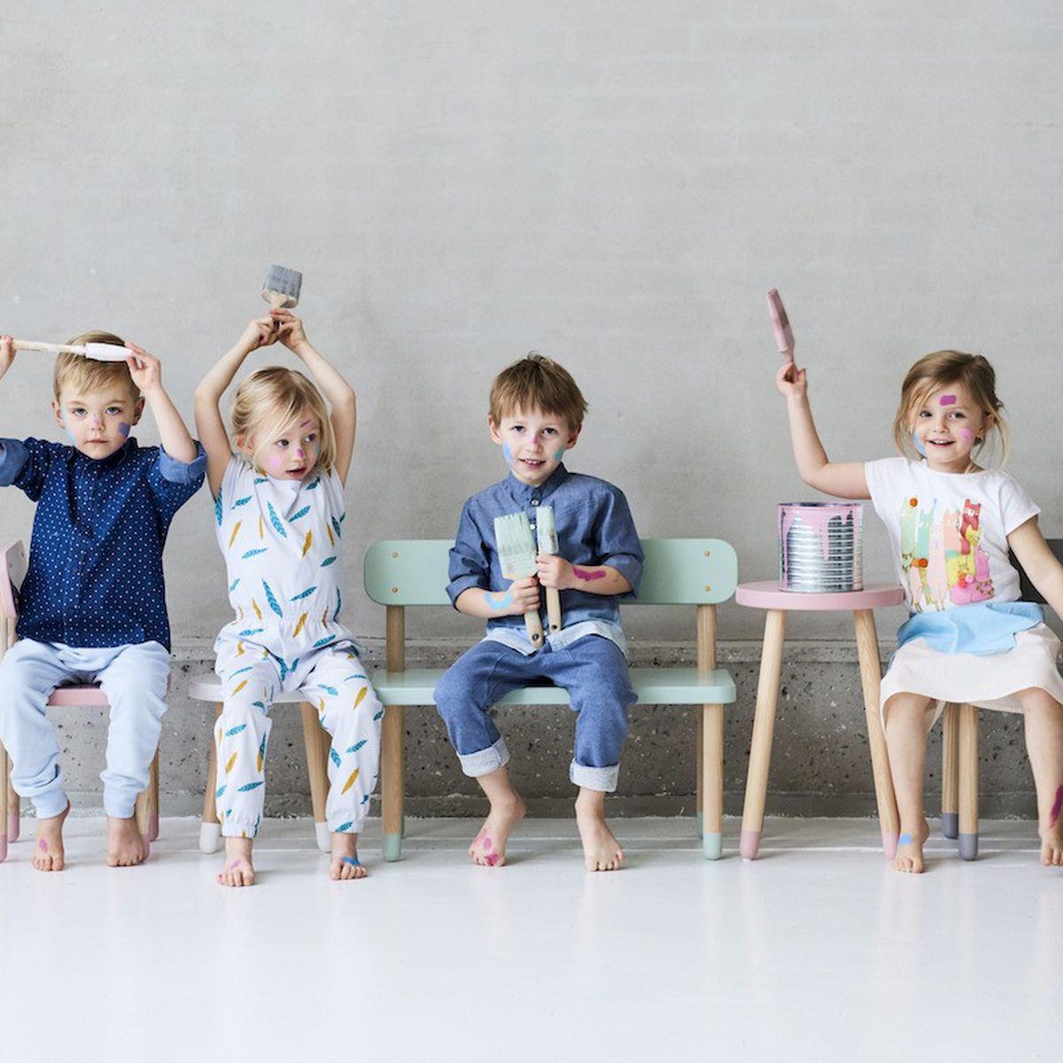 Chaise enfant DOTS Flexa gris urban