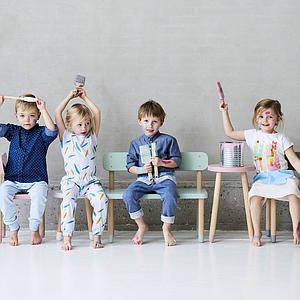 Chaise enfant DOTS Flexa gris urban