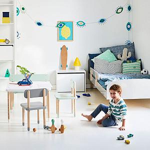 Chaise enfant DOTS Flexa gris urban