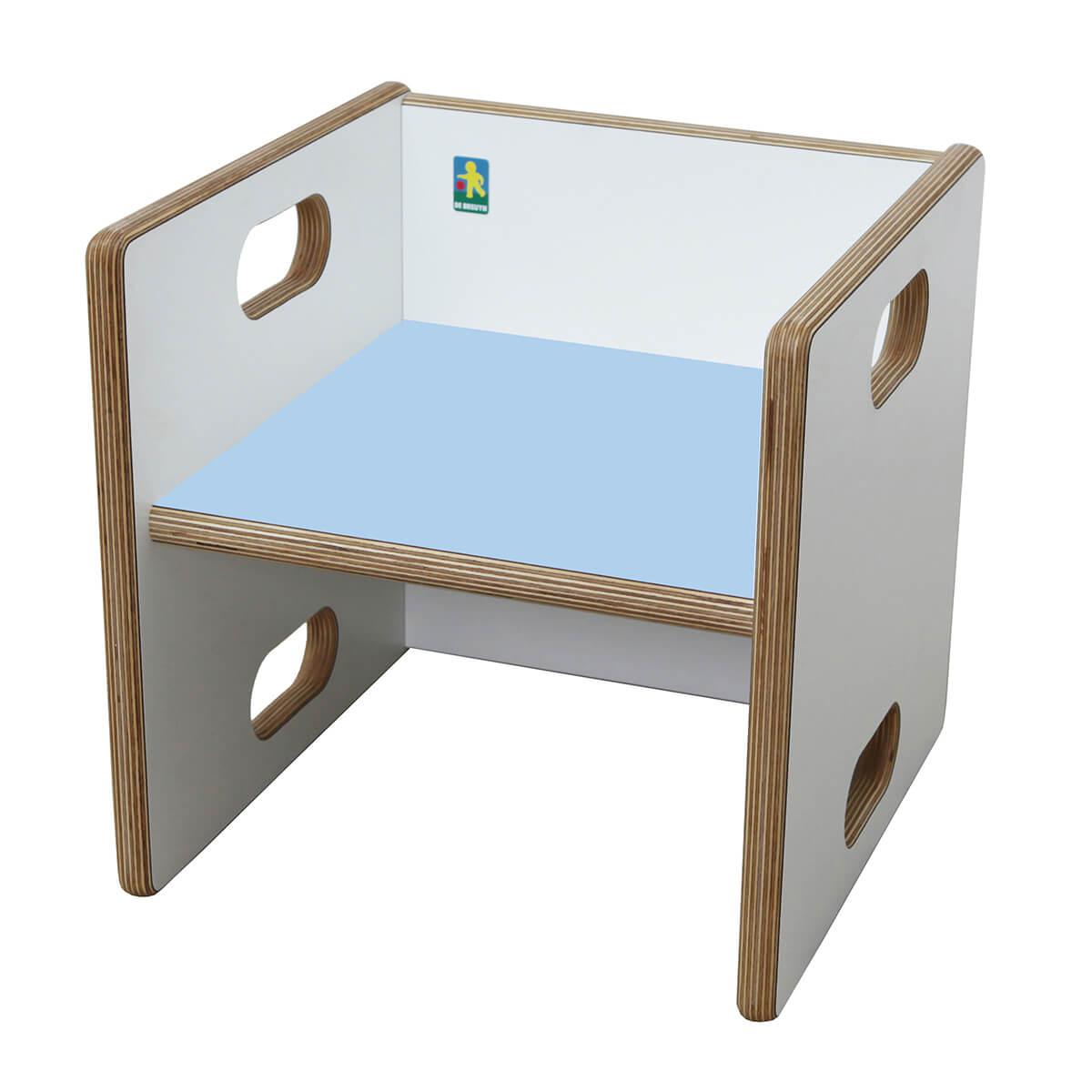 Chaise évolutive Ziggy de Breuyn Multiplex white HPL - seat light blue