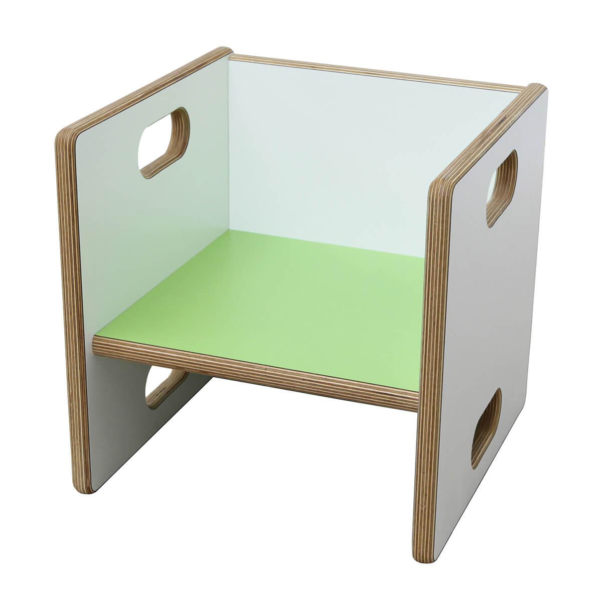 Chaise évolutive Ziggy de Breuyn Multiplex white HPL - seat lime green