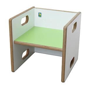 Chaise évolutive Ziggy de Breuyn Multiplex white HPL - seat lime green
