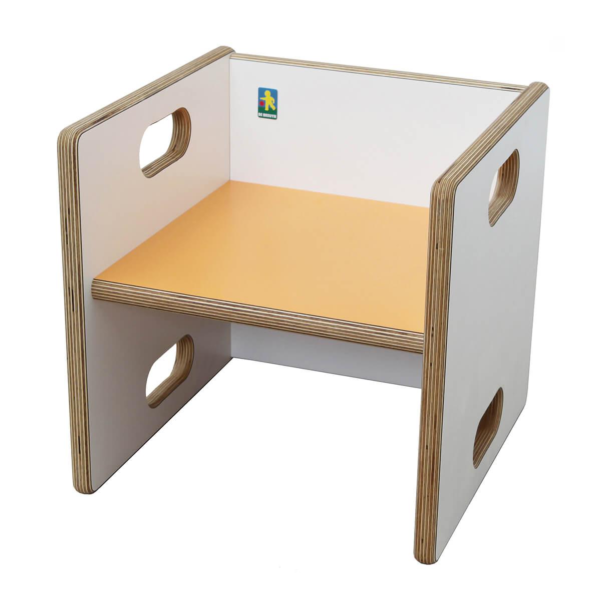 Chaise évolutive Ziggy de Breuyn Multiplex white HPL - seat orange