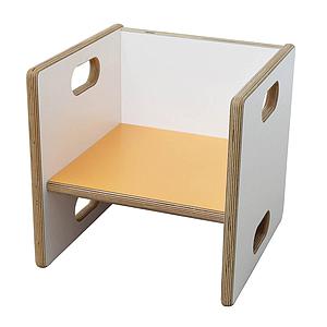Chaise évolutive Ziggy de Breuyn Multiplex white HPL - seat orange