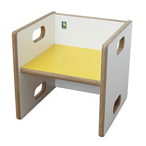 Chaise évolutive Ziggy de Breuyn Multiplex white HPL - seat yellow