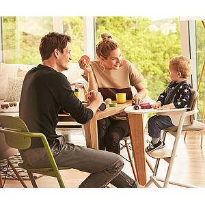 Chaise haute bois LEMO Cybex gris storm-gris