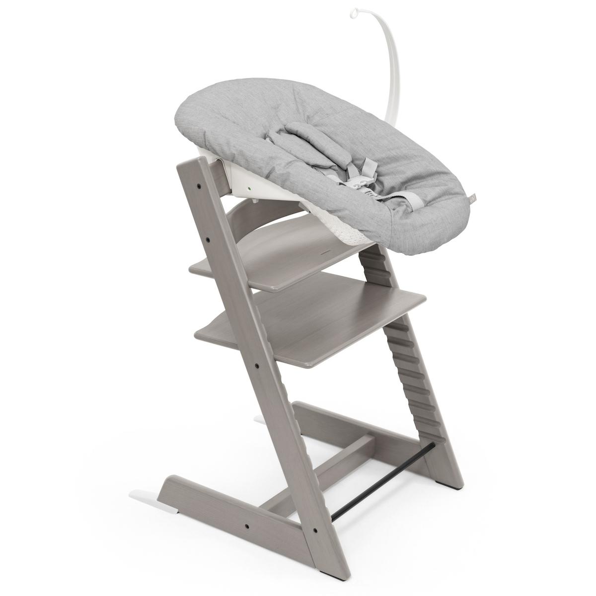 Chaise haute chêne TRIPP TRAPP Stokke gris pâle