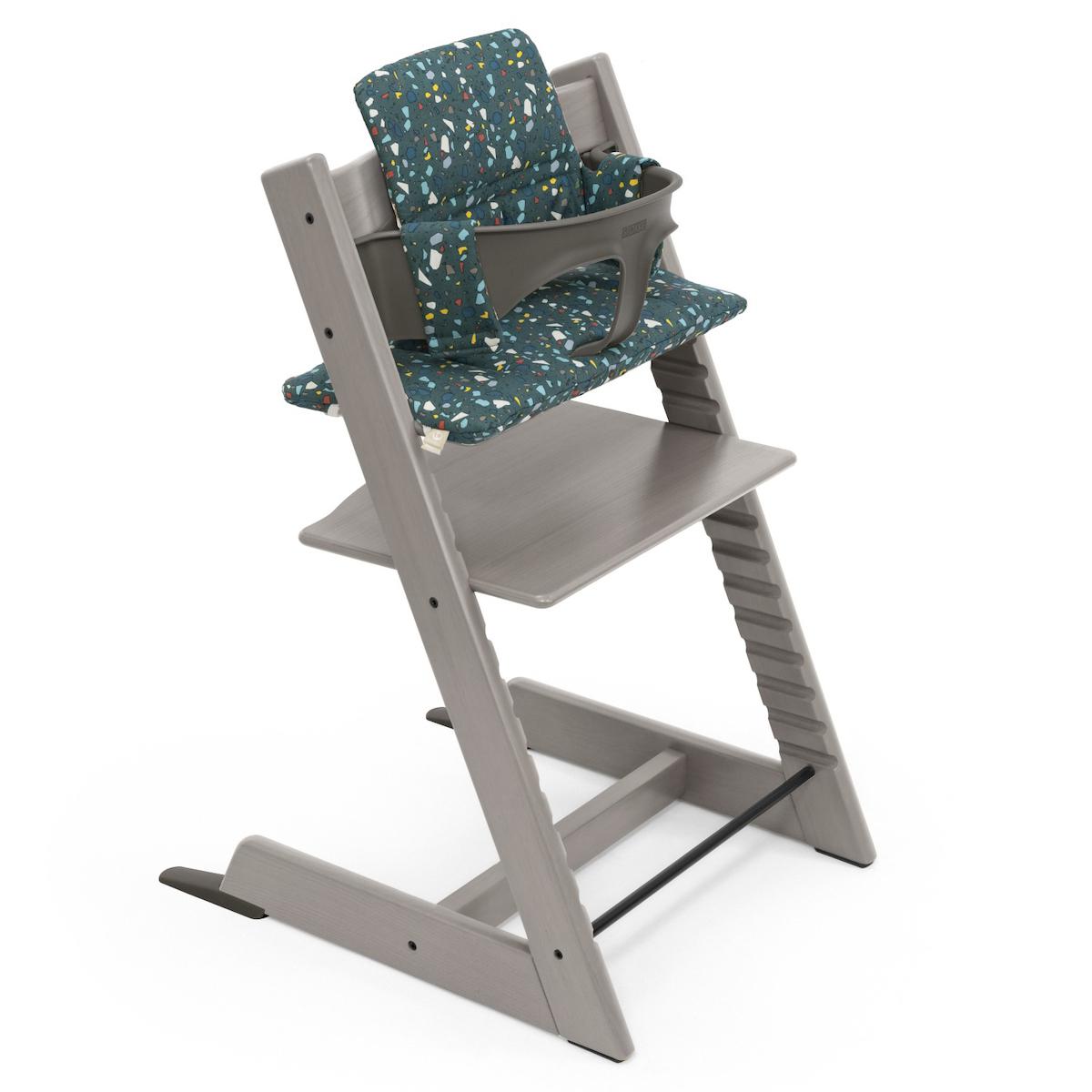 Chaise haute chêne TRIPP TRAPP Stokke gris pâle