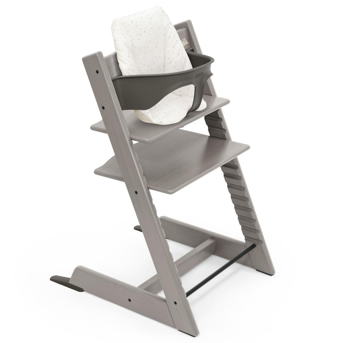 Chaise haute chêne TRIPP TRAPP Stokke gris pâle
