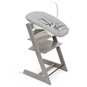 Chaise haute chêne TRIPP TRAPP Stokke gris pâle