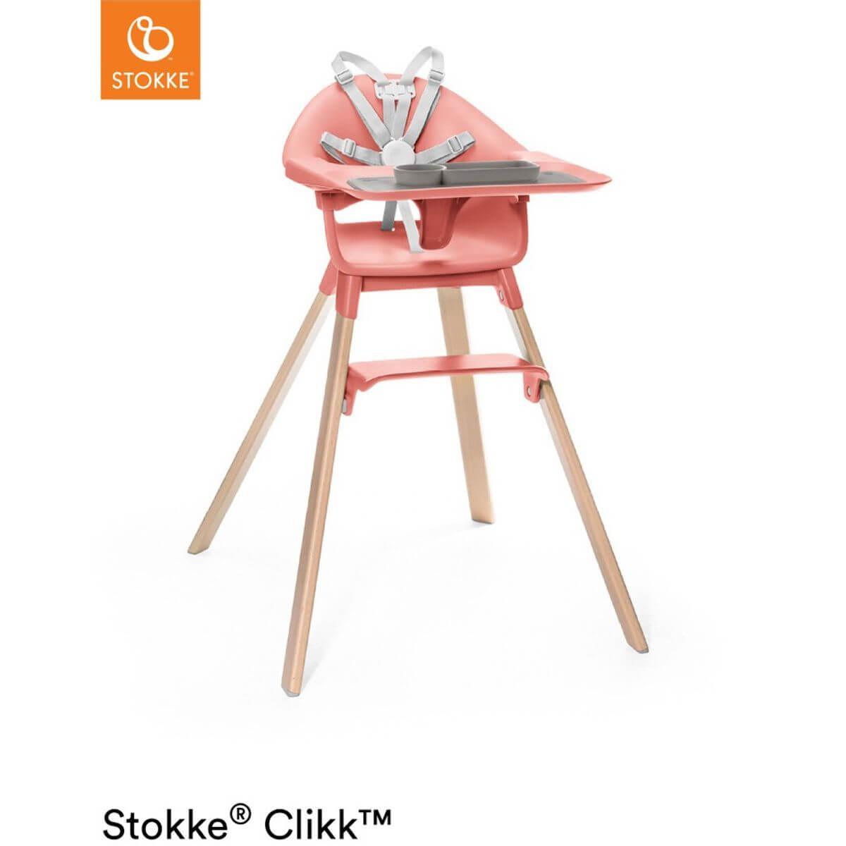 Chaise haute CLIKK™ Stokke corail ensoleillé