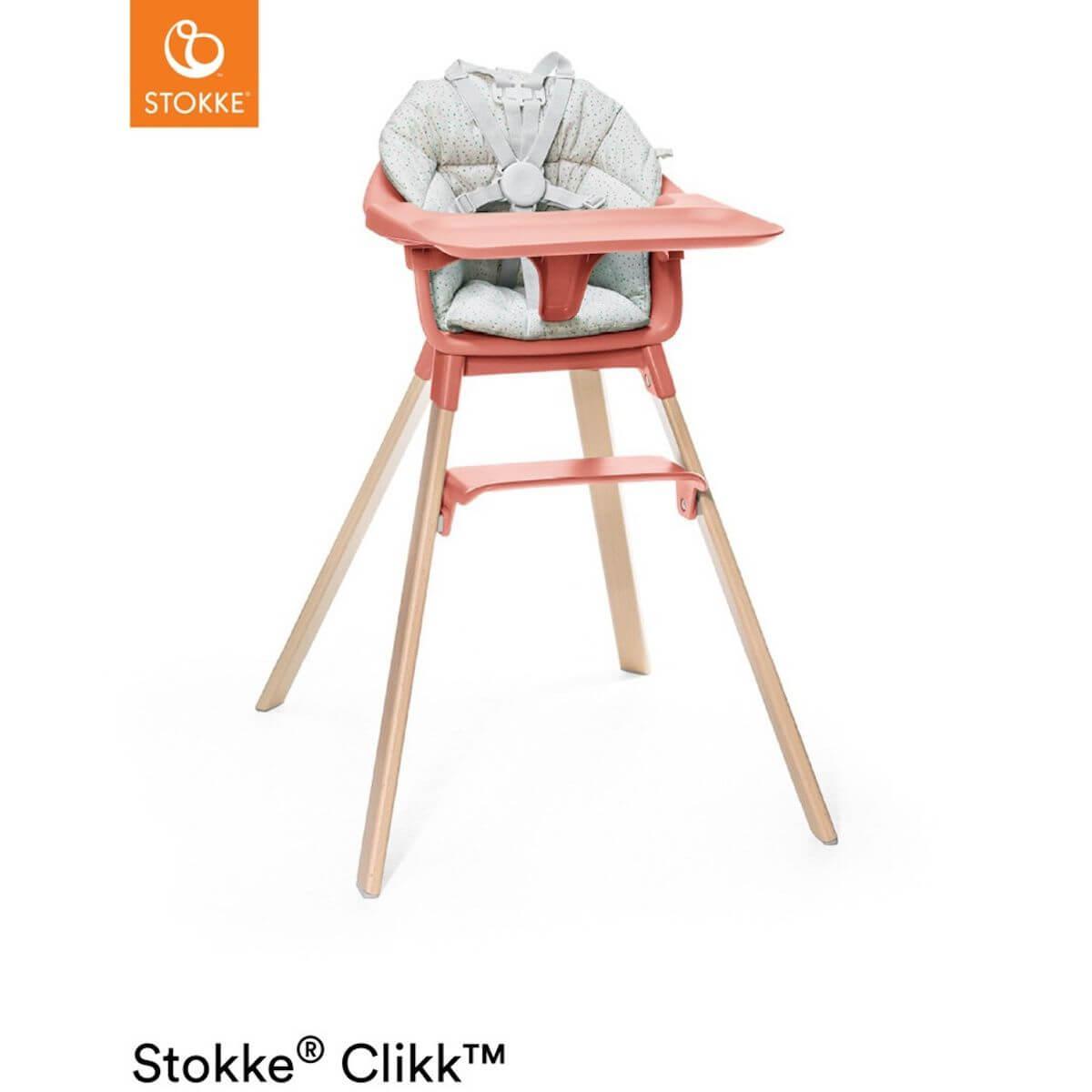 Chaise haute CLIKK™ Stokke corail ensoleillé