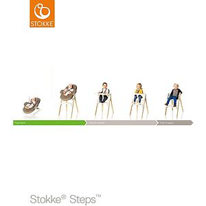 Chaise haute hêtre STEPS Stokke gris