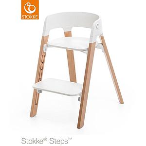Chaise haute hêtre STEPS Stokke naturel-blanc
