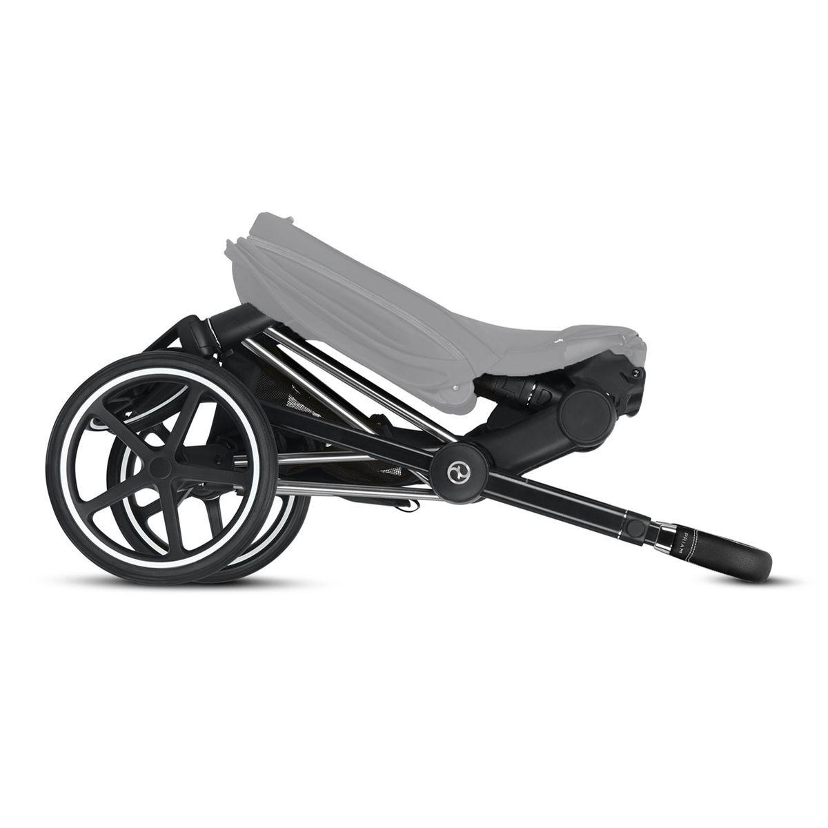 Châssis poussette PRIAM Cybex chrome-chrome poignée noir