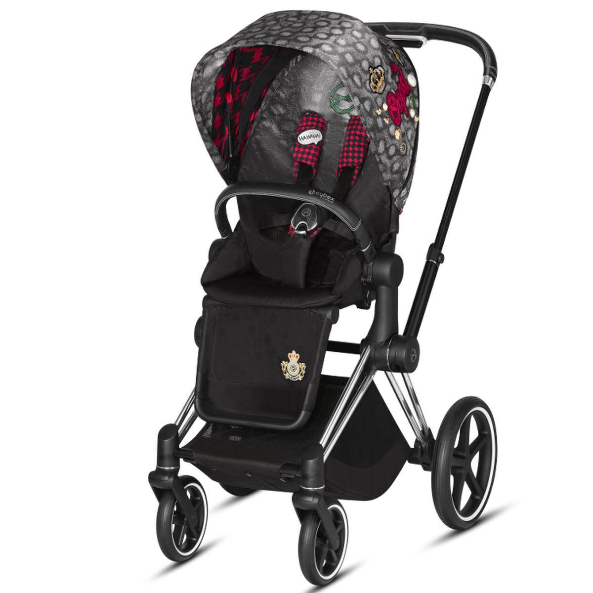 Châssis poussette PRIAM Cybex chrome-chrome poignée noir