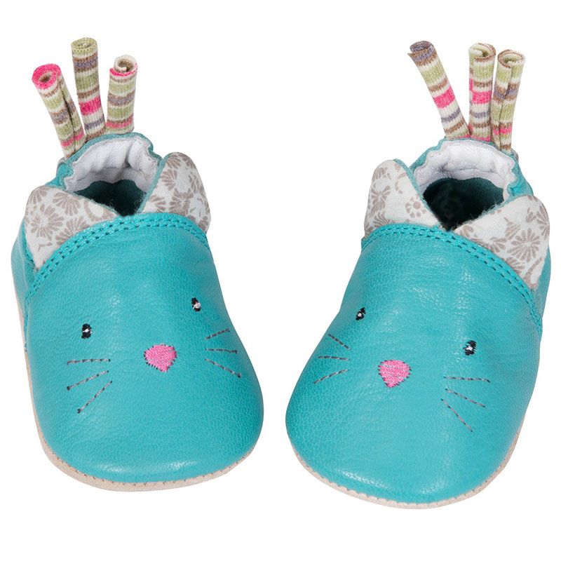 Chaussons 0-6M chat LES PACHATS Moulin Roty