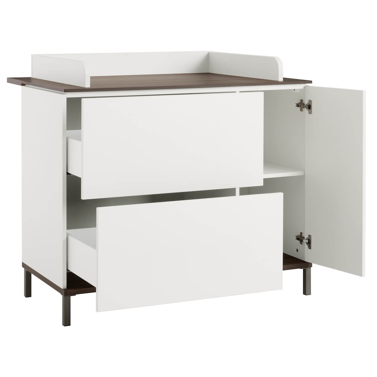 Chest of drawers 2D1D incl. changing board LOVELY ALIV Yuny by Paidi off-white dark-walnut