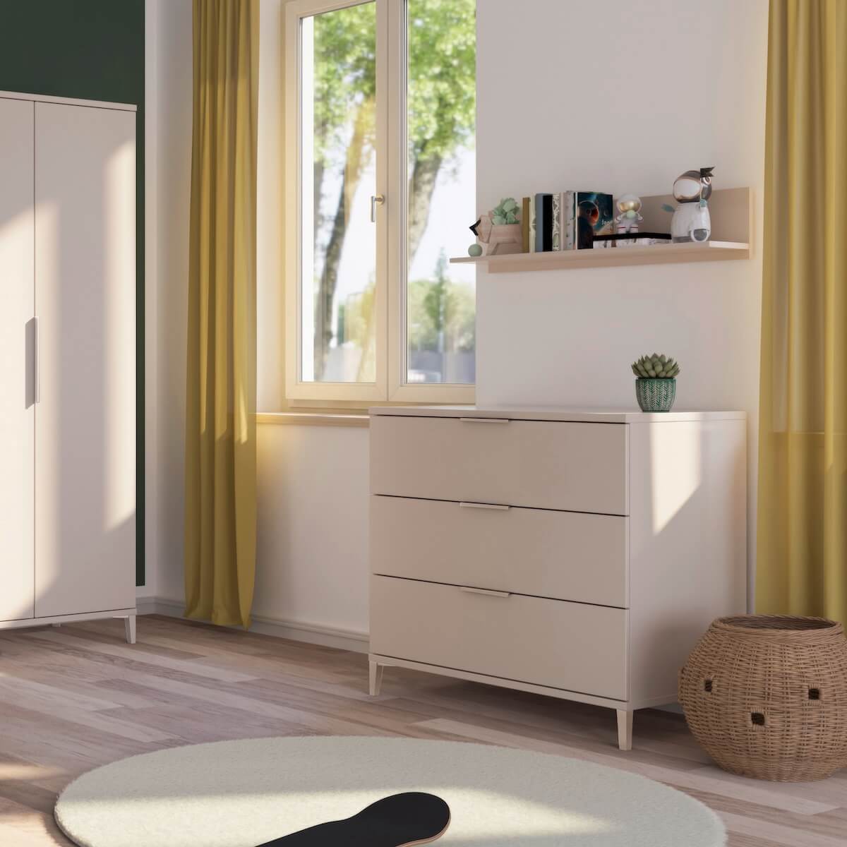 Chest of drawers 3D incl. changing 94,7x87,9x52,4cm SISTER LOU Yuny by Paidi Cashmere beige