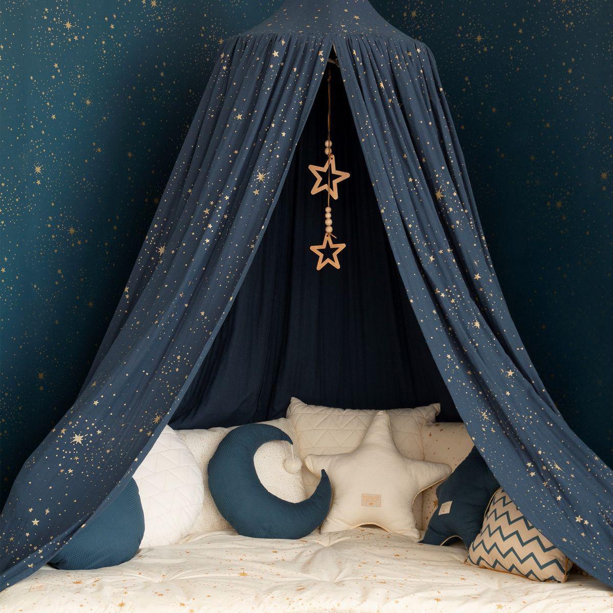Ciel de lit AMOUR Nobodinoz gold stella-night blue