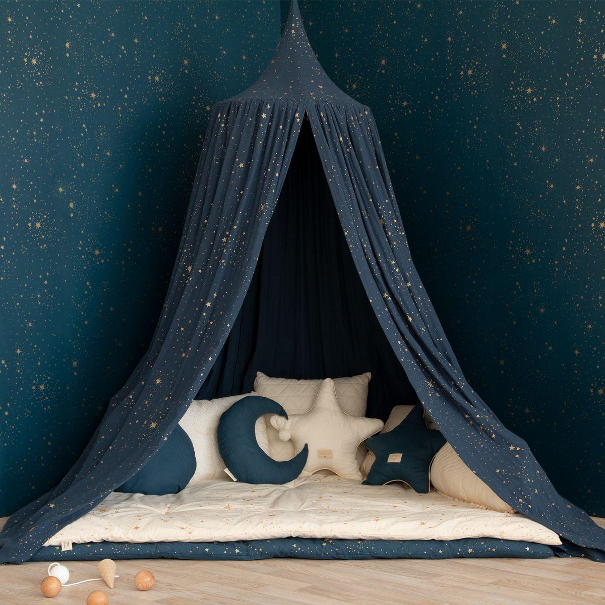Ciel de lit AMOUR Nobodinoz gold stella-night blue