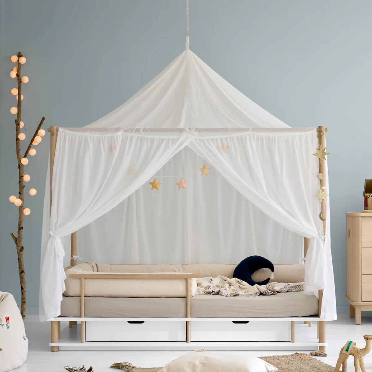 Ciel de lit baldaquin SAHARA Oliver Furniture blanc
