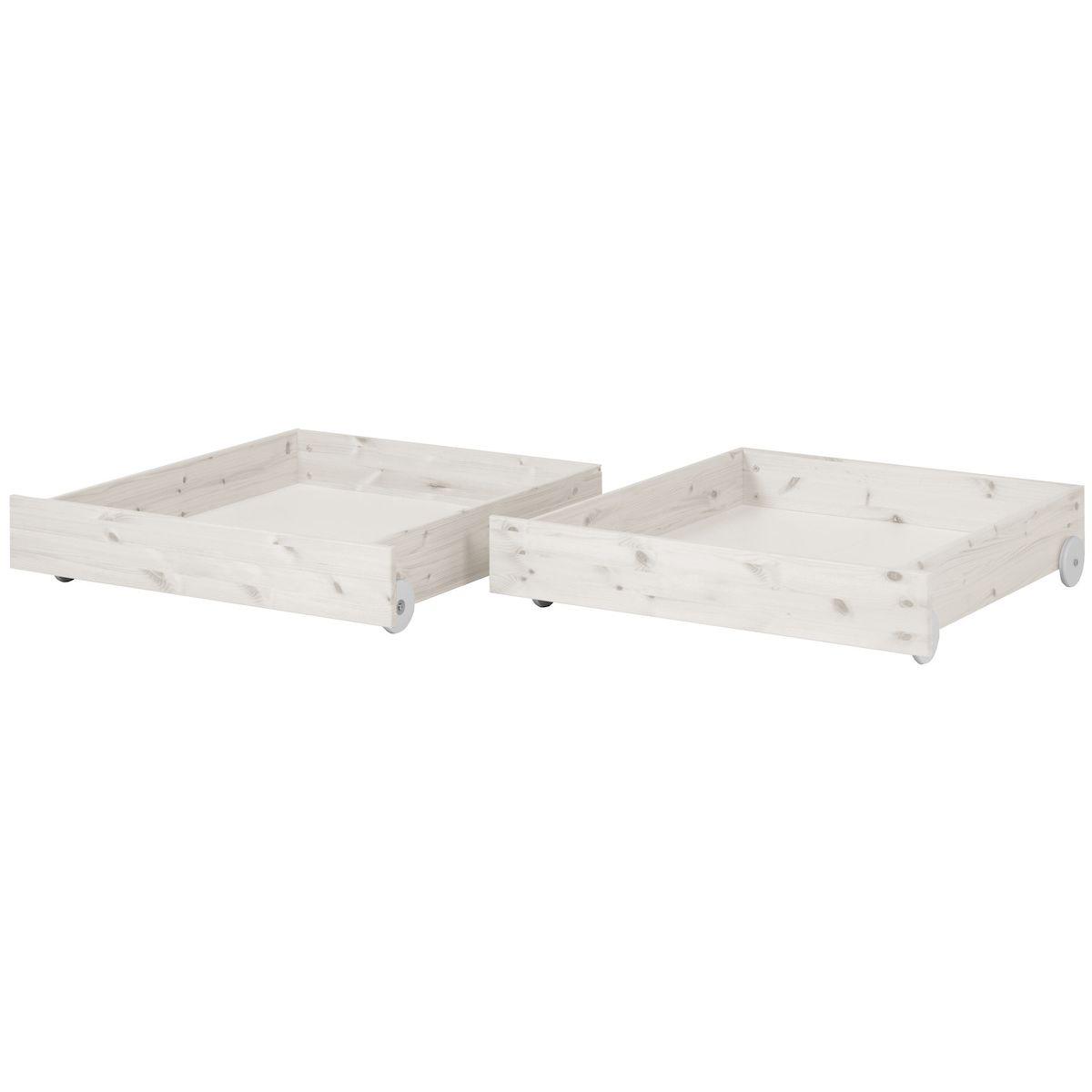 CLASSIC by Flexa Ensemble de 2 tiroirs blanchis pour lit simple ou lit superposé 90x200 cm