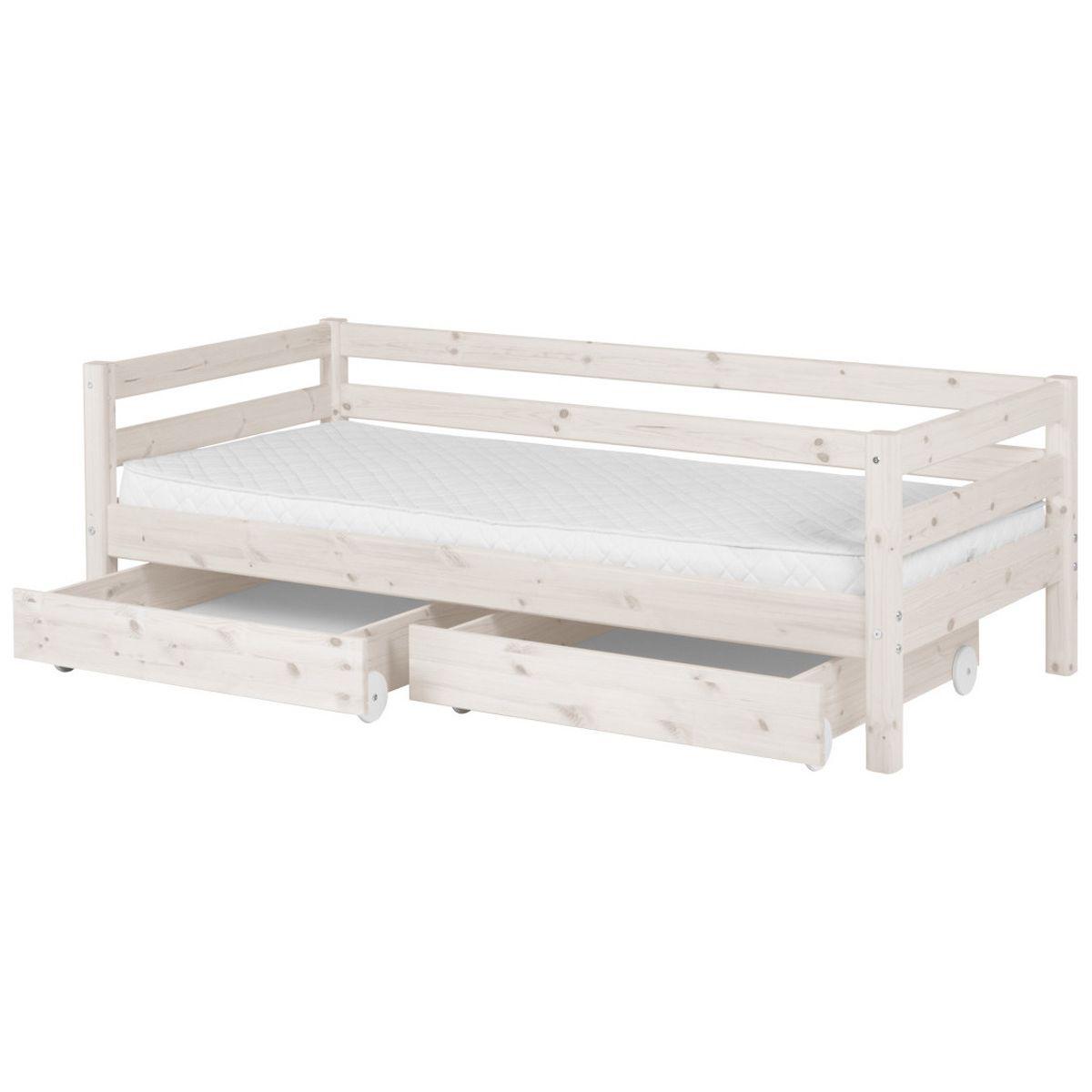 CLASSIC by Flexa Ensemble de 2 tiroirs blanchis pour lit simple ou lit superposé 90x200 cm