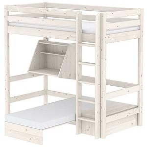 CLASSIC by Flexa Lit mezzanine 90X200 + échelle droite avec bureau Click-On et module de couchage casa (hors matelas)